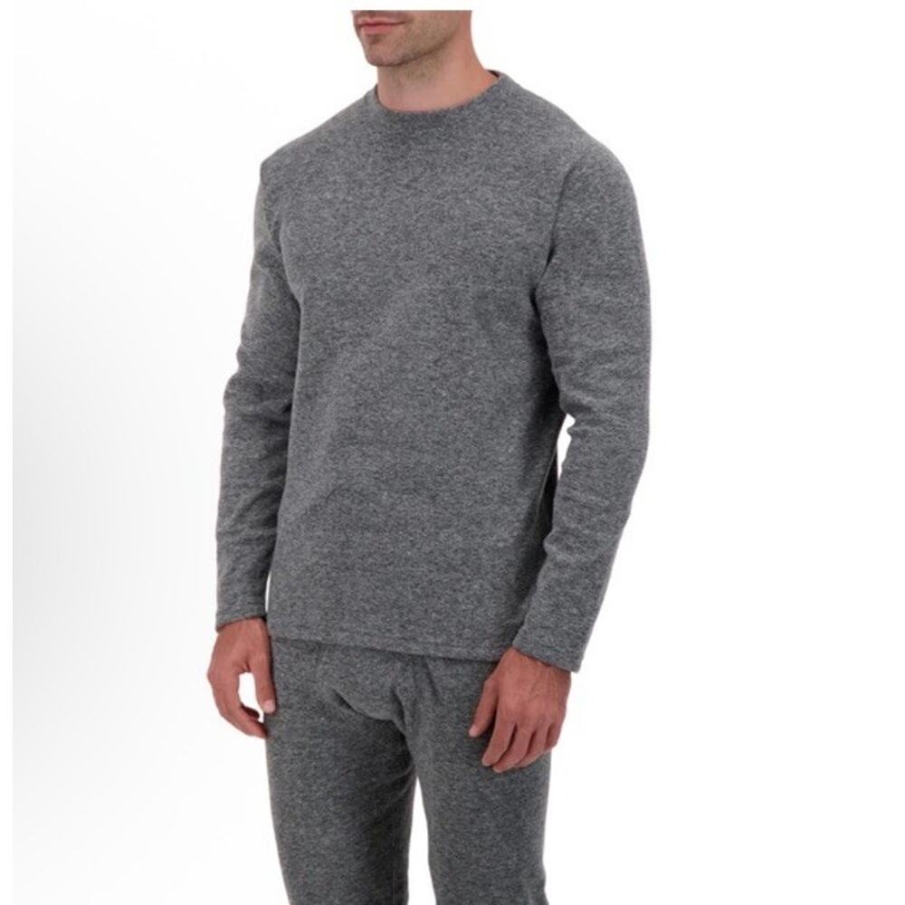 Heat Holders Mens Long Sleeve Crew Original Thermal Long Sleeve Size L Gray NWT